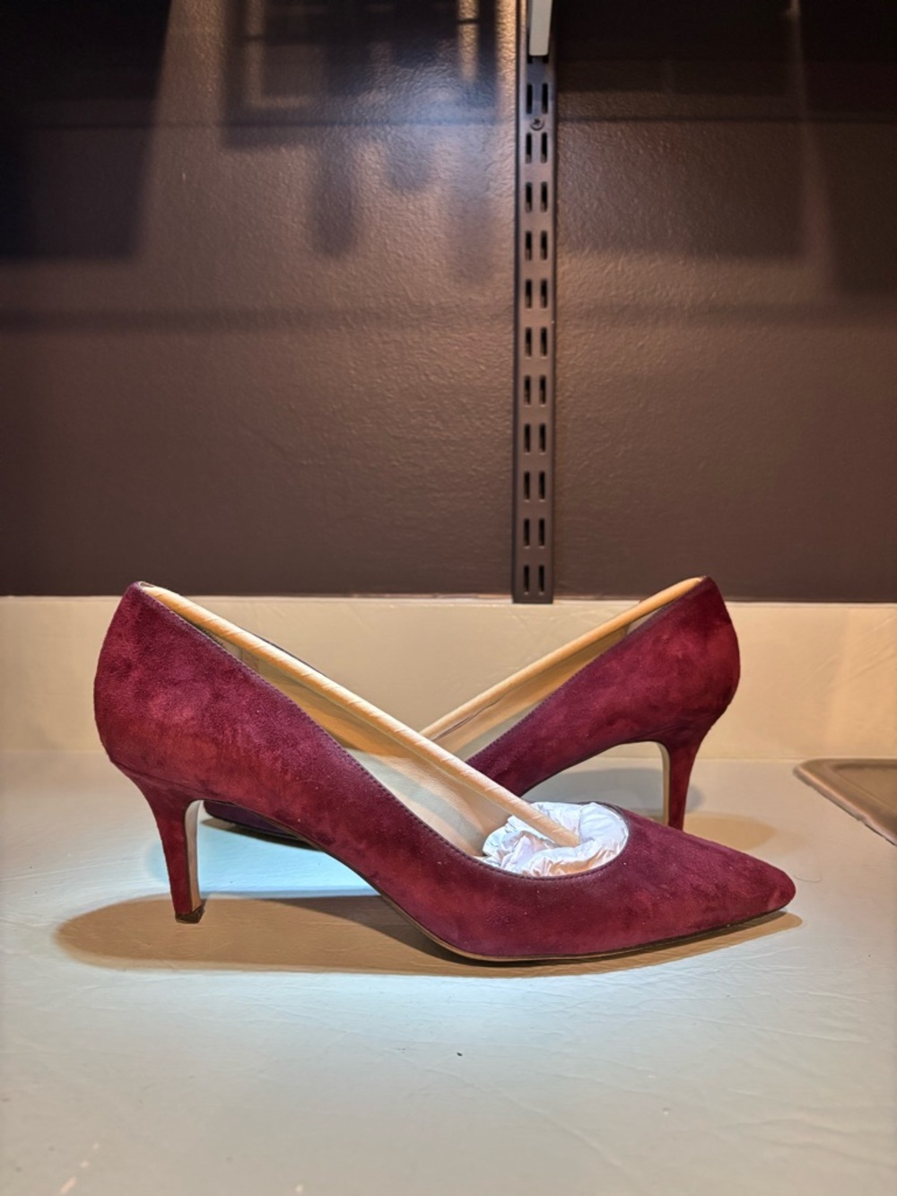 Ann Taylor Vino Suede Pointed-Toe Kitten Heel Pump